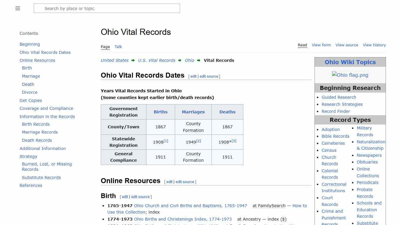 Ohio Vital Records • FamilySearch