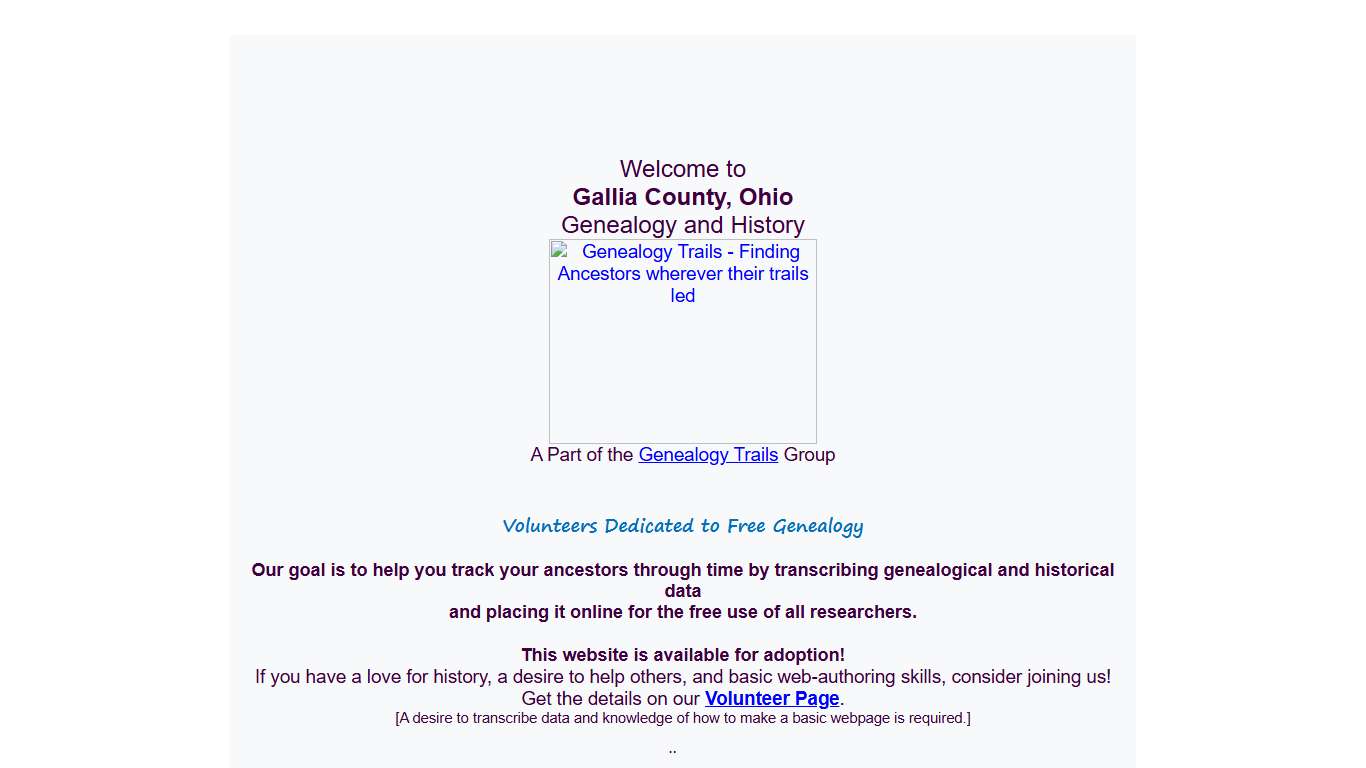 Gallia County, Ohio Genealogy and History